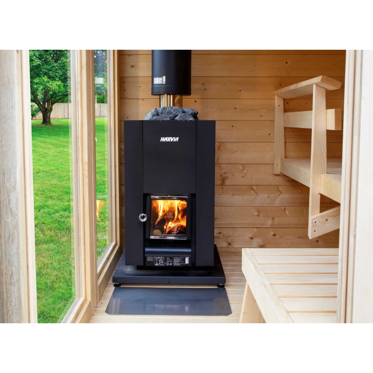 Saunaofen Linear 18 compact, Harvia  BlmSch V2, Holzofen