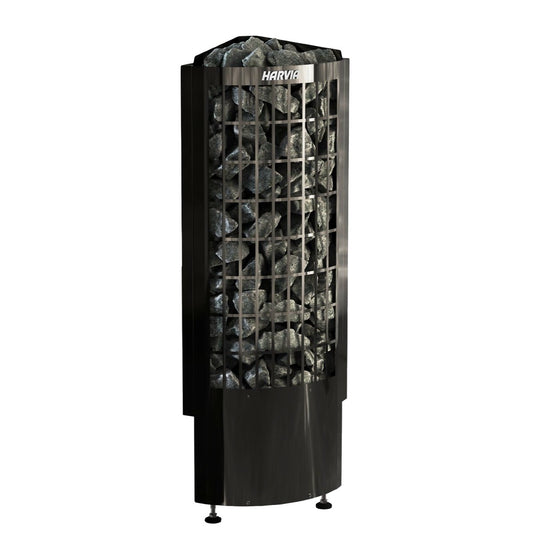 Saunaofen Cilindro Corner PCC90E 9,0 kW Black Steel ohne Steuerung, Harvia